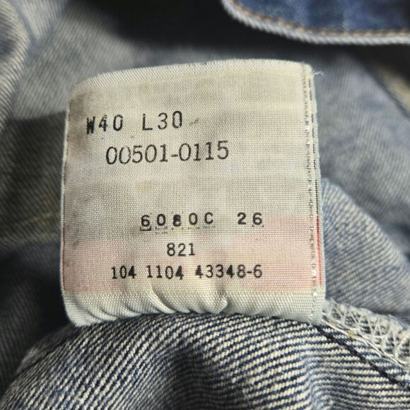 Levi's 501 XX Men's Button Fly 40x30 Blue Jeans Red Tag Mexico Distressed VTG - Picture 5 of 14